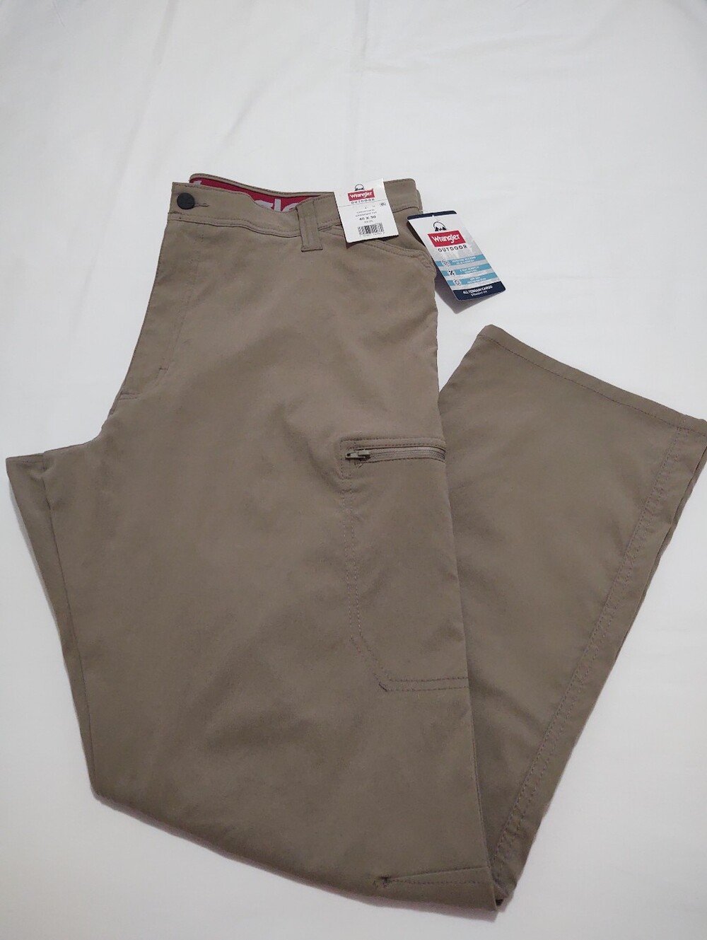Wrangler Men’s Khaki Utility Pants - Zip Pocket XL